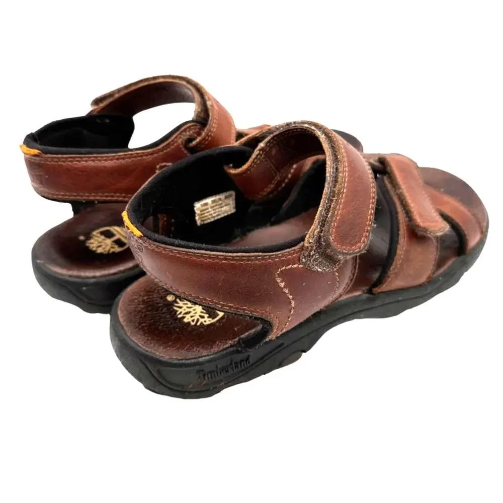 Timberland Men’s Sz: 10 Leather Adjustable Strappy Sandals Brown Open Toe 38526